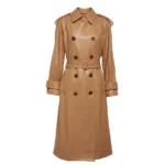 Taylor Swift Brown Leather Trench Coat