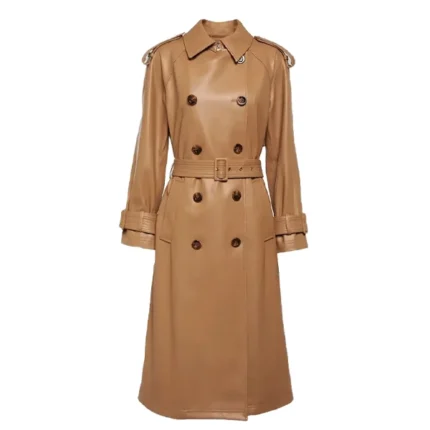 Taylor Swift Brown Leather Trench Coat
