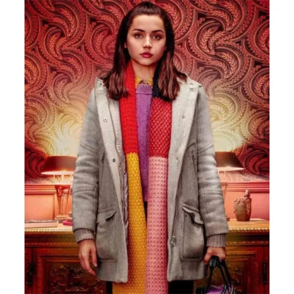Ana De Armas Knives Out Grey Wool Coat