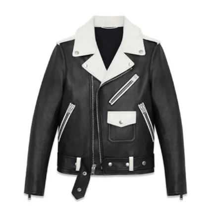 Justin Bieber Black and White Biker Jacket