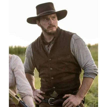 Chris Pratt The Magnificent Seven Brown Suede Vest