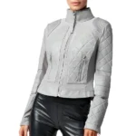 Dakota Kai WWE Pay-Per-View Gray Moto Leather Jacket