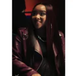 Kold X Windy Malika Kold Maroon Leather Jacket