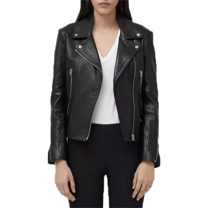 Mack Motorcycle Black Leather Jacket