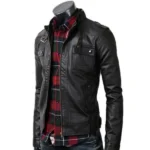 Mens Strap Collar Casual Slim Fit Jacket