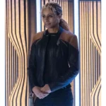 Michelle Hurd Star Trek Picard Black Leather Jacket
