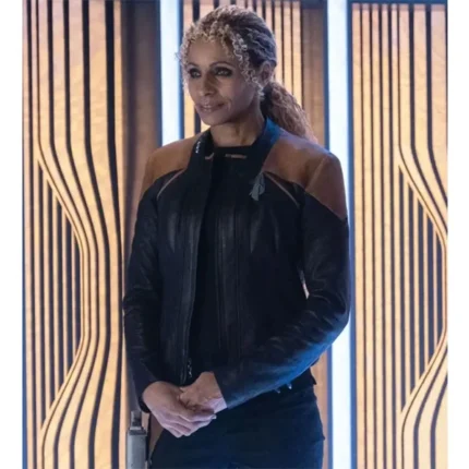 Michelle Hurd Star Trek Picard Black Leather Jacket