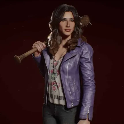 Evil Dead Kelly Maxwell Purple Leather Jacket