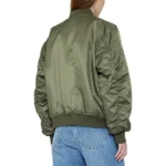 Women's Leon Army Green Bomber Jacket - Image 3