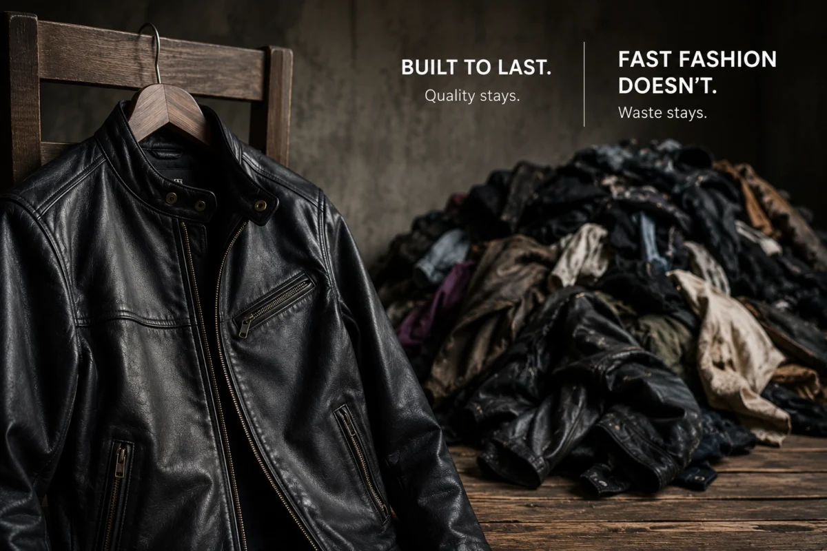 built to last leather jacket vs waste jackets