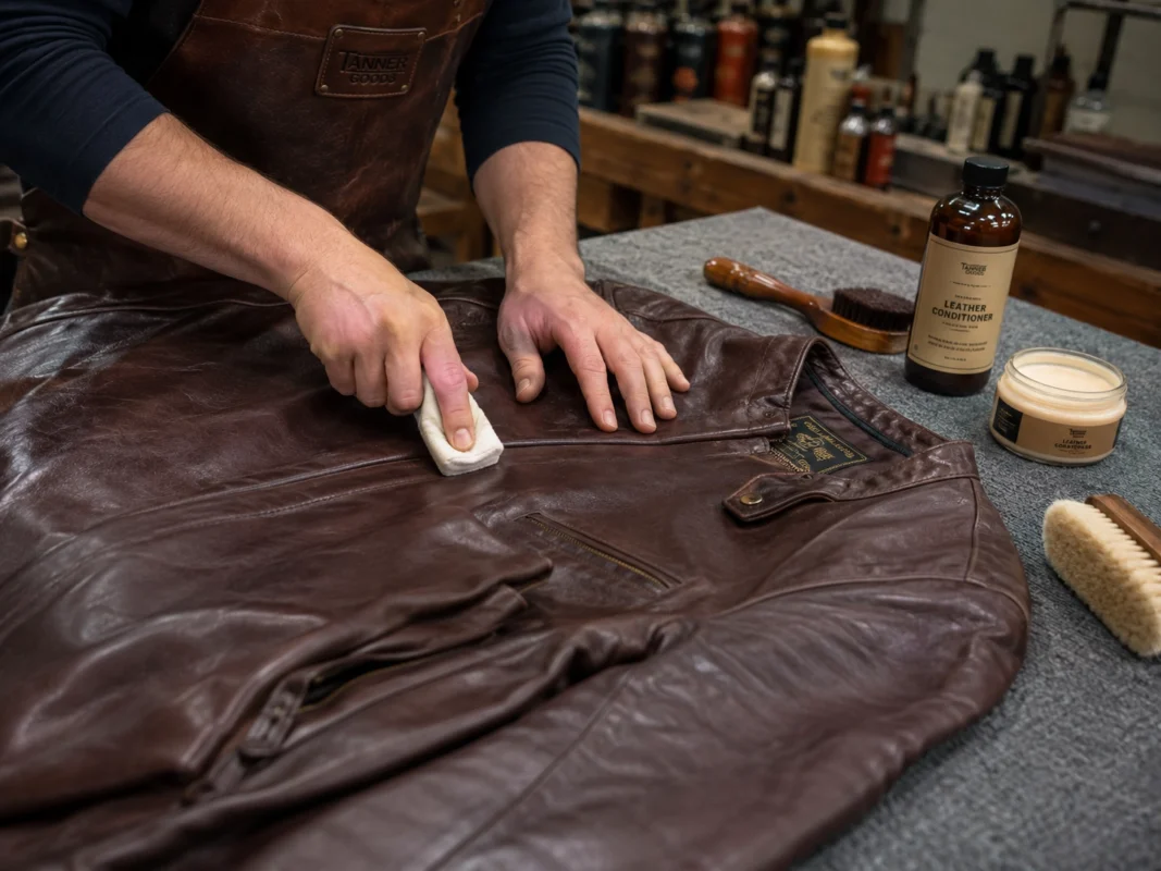 Leather care in a workshop