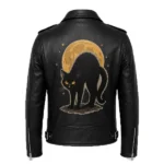 Black Cat Halloween Black Leather Jacket 2026