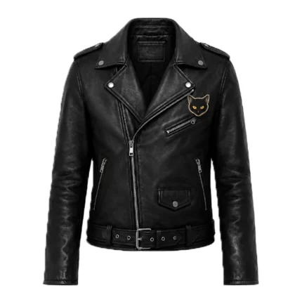 Black Cat Halloween Leather Jacket 2026