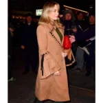 Emily Blunt Braided Brown Coat