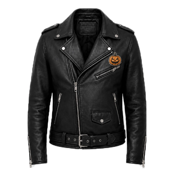 Jack-O-Lantern-Pumpkin-Leather-Jacket Jack-O-Lantern Pumpkin Leather Jacket