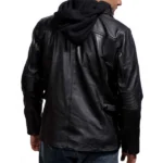 Arnold Terminator 5 Leather Jacket with Hood - Image 3