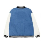 Ed Skrein I Used to Be Famous Varsity Blue and White Jacket - Image 2