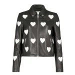 Women's Maje Heart Motorcycle Black Jacket