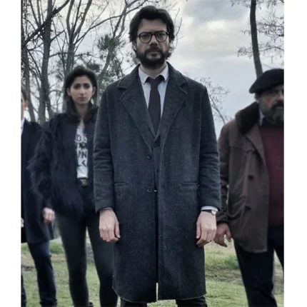 Alvaro Morte Money Heist Black Coat