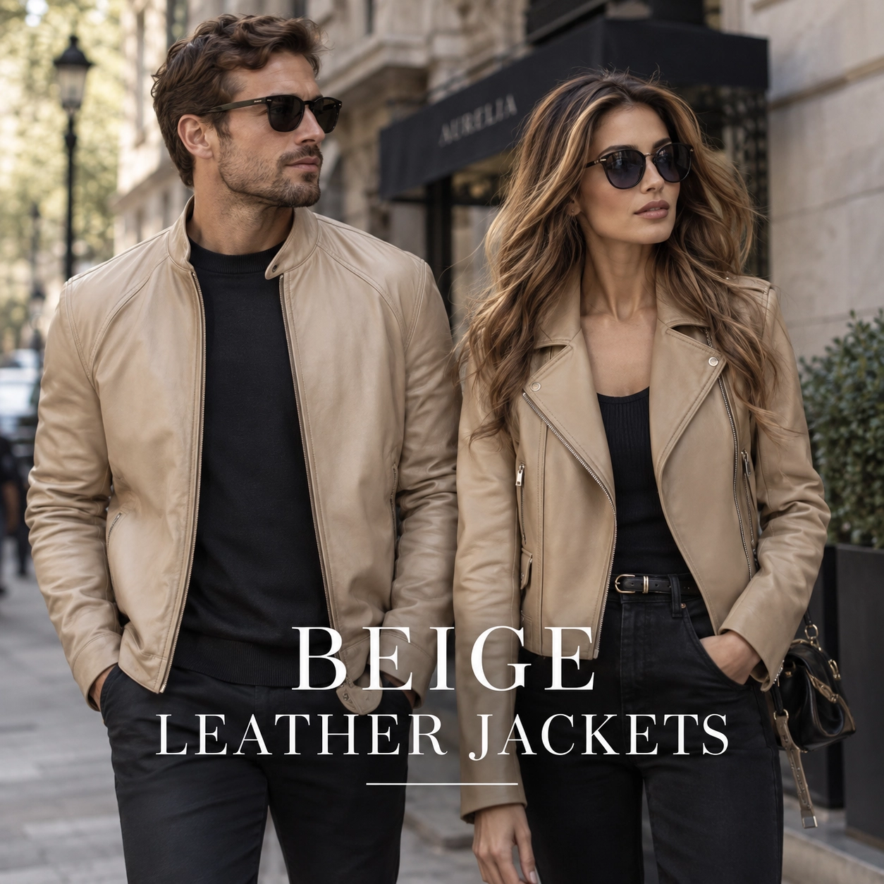 Beige Leather Jackets for Men and Women