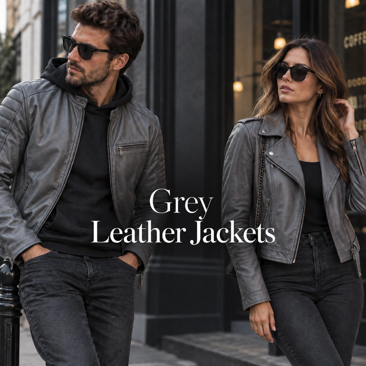 Grey Leather Jackets for Men and Women