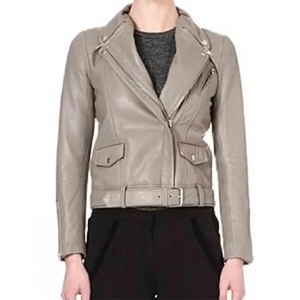 Pretty Little Liars S05 Ashley Benson Grey Leather Jacket
