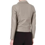 Pretty Little Liars S05 Ashley Benson Womens Grey Leather Jacket