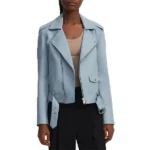 Single Drunk Female Sofia Black-D'Elia Blue Leather Jacket