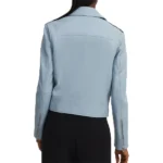 Single Drunk Female Sofia Black-D'Elia Blue Leather Jacket - Image 3