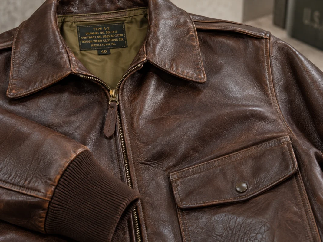 brown horsehide A-2 jacket