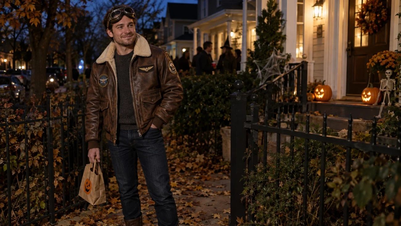 flight jacket style Halloween costume