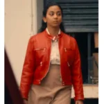 Black Mirror Anjana Vasan Red Leather Jacket - Image 2