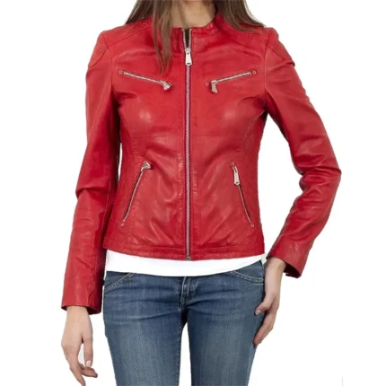 Black Mirror Anjana Vasan Red Leather Jacket