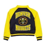 Denver Nuggets Navy and Yellow Throwback Satin Jacket
