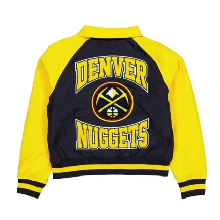 Denver Nuggets Navy and Yellow Throwback Satin Jacket