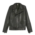 Men's Classic Carve Black Leather Motorcycle Jacket