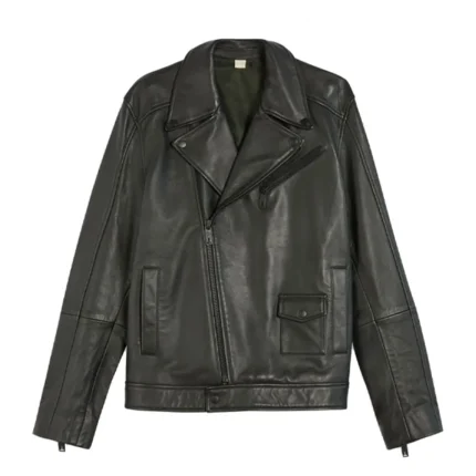 Men's Classic Carve Black Leather Motorcycle Jacket