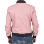 Men's Pink Leather Jacket - Image 2